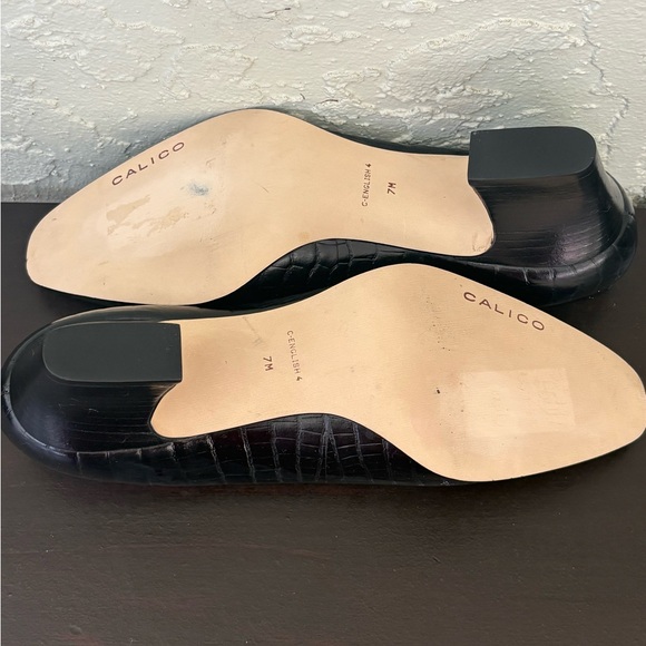 Calico C-English 4 Croc Embossed Brazil Leather vintage Sz 7M Heel 2” - Picture 9 of 12